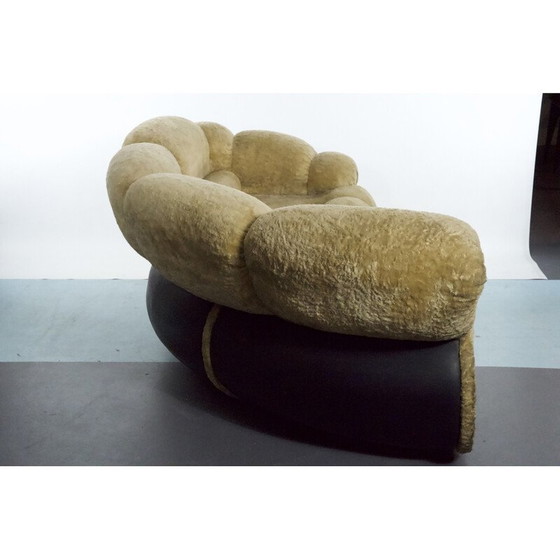 Image 1 of Vintage Space Age faux leather living room set by Adriano Piazzesi, Italy 1970