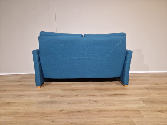 Image 1 of Prominent T505 Blue Fabric 2 seater Adjustable Sofa