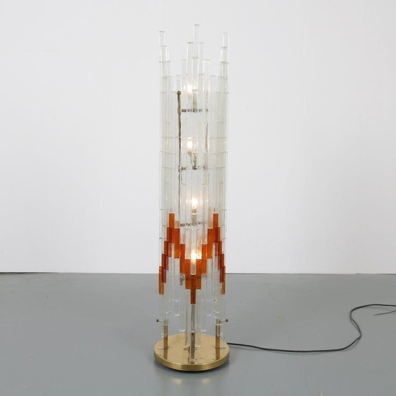 Image 1 of Glass Floor Lamp by Poliarte, Italy 1960