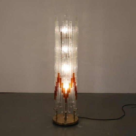 Image 1 of Glass Floor Lamp by Poliarte, Italy 1960