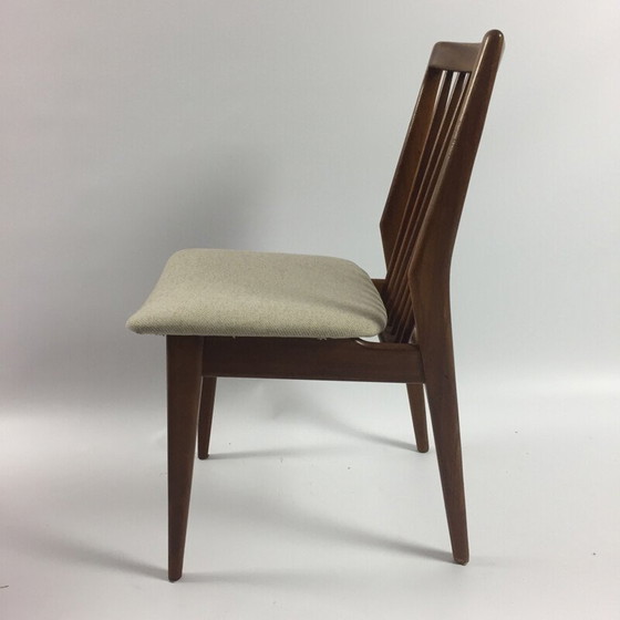 Image 1 of Set of 4 Dutch Walnut Dining Chairs - 1960s