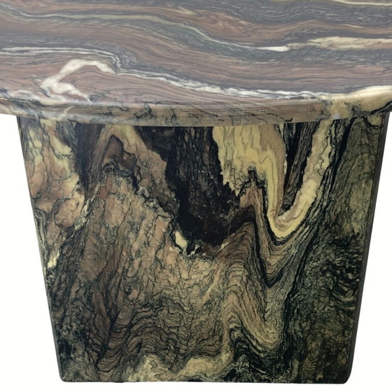 Image 1 of Italian Cipollino Marble Kidney Oval Side Table, 1970S