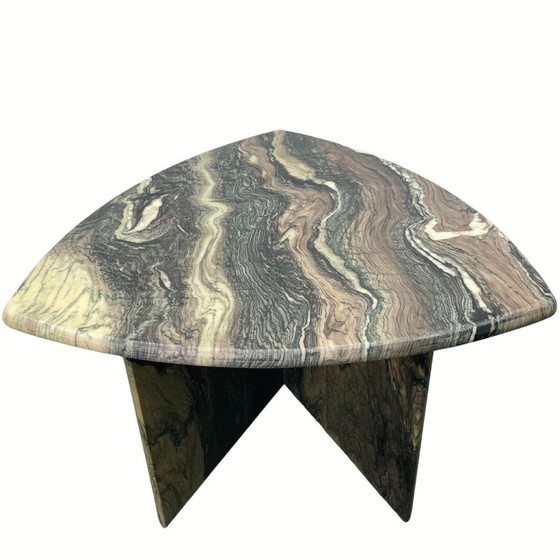 Image 1 of Italian Cipollino Marble Kidney Oval Side Table, 1970S