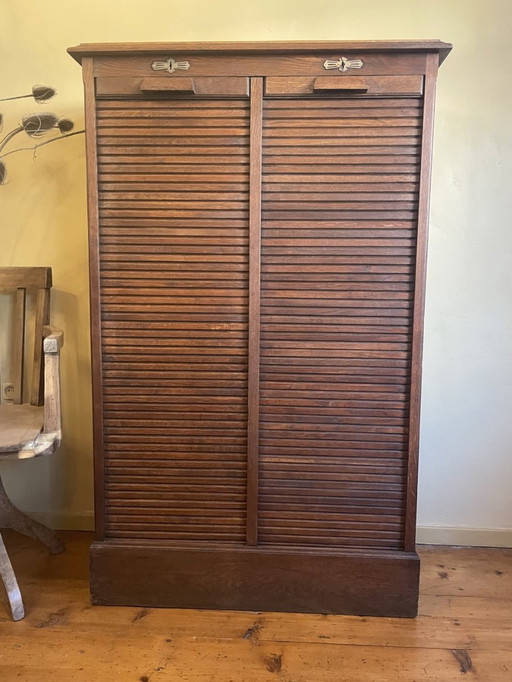 Shuttered filing cabinet Classeur Oak Period 1900 French