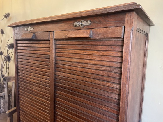 Image 1 of Shuttered filing cabinet Classeur Oak Period 1900 French