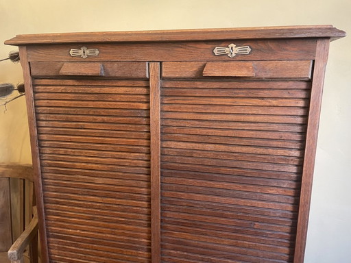 Shuttered filing cabinet Classeur Oak Period 1900 French