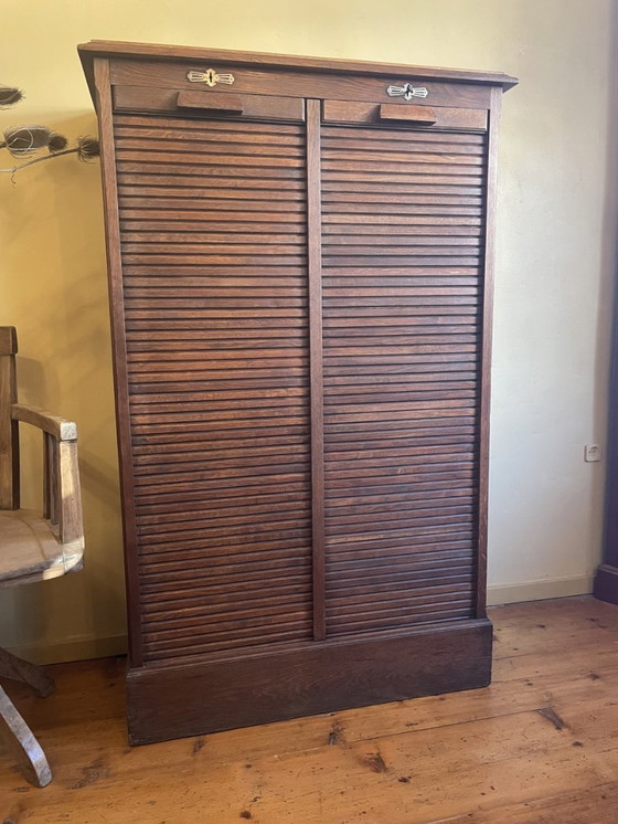 Image 1 of Shuttered filing cabinet Classeur Oak Period 1900 French