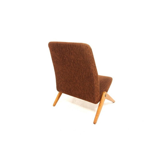 Image 1 of Vintage beech and fabric armchair by Bengt Ruda for Nordiska Kompaniet, Sweden 1950