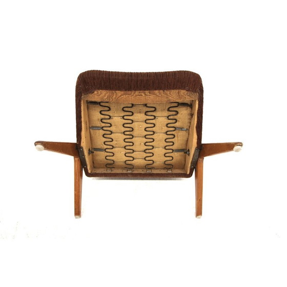 Image 1 of Vintage beech and fabric armchair by Bengt Ruda for Nordiska Kompaniet, Sweden 1950
