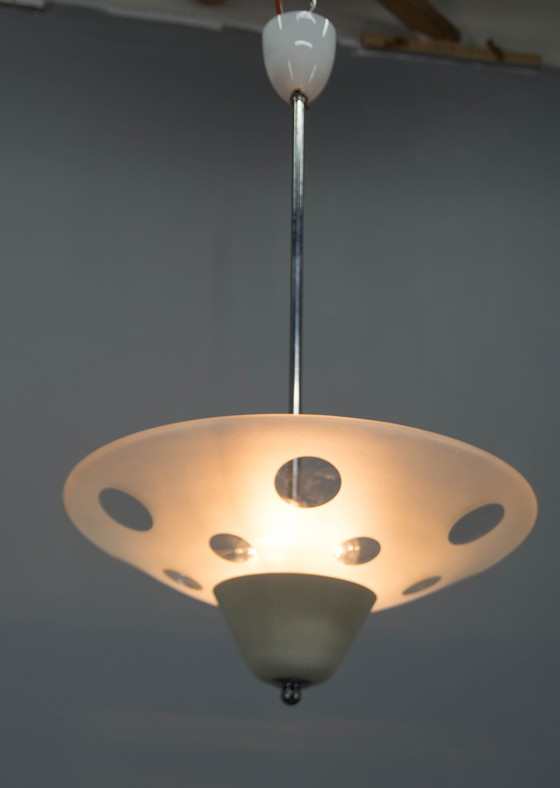 Image 1 of Bauhaus Chandelier By Napako, 1940S