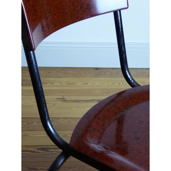 Image 1 of Mid century set of 4 chairs in bakelite and metal, René HERBST - 1940s