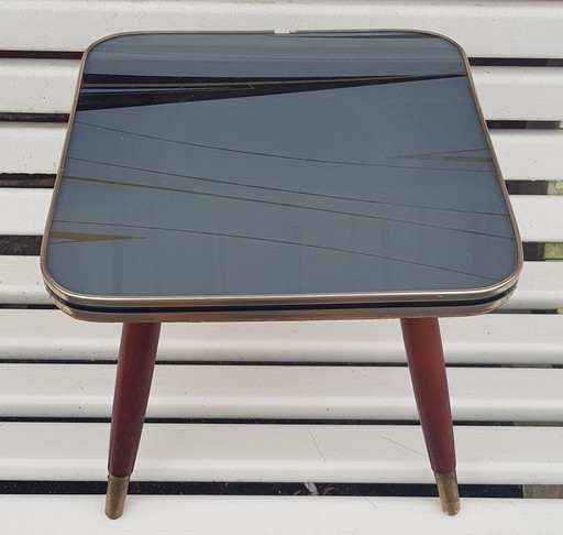 Flower Stand With Grey-Black Glass Top, 1950S