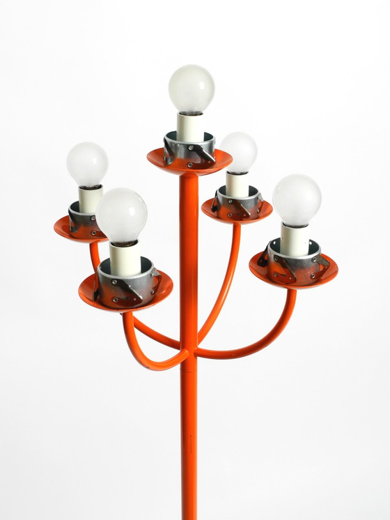 Image 1 of Original 1960S Orange Floor Lamp In Space Age Design By Kaiser Leuchten