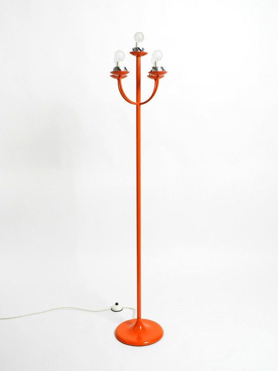 Image 1 of Original 1960S Orange Floor Lamp In Space Age Design By Kaiser Leuchten