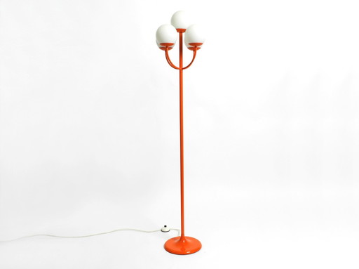 Original 1960S Orange Floor Lamp In Space Age Design By Kaiser Leuchten