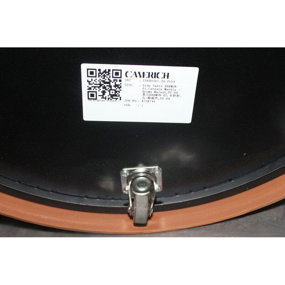 Image 1 of Tavolino vintage Harmon in alluminio e pelle di Camerich