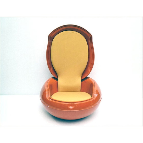 Image 1 of Vintage Egg plastic armchair and fabric cushion by Peter Ghyczy, 1960