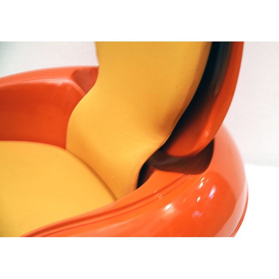 Image 1 of Vintage Egg plastic armchair and fabric cushion by Peter Ghyczy, 1960