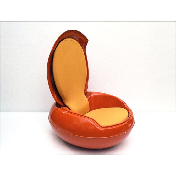 Image 1 of Vintage Egg plastic armchair and fabric cushion by Peter Ghyczy, 1960