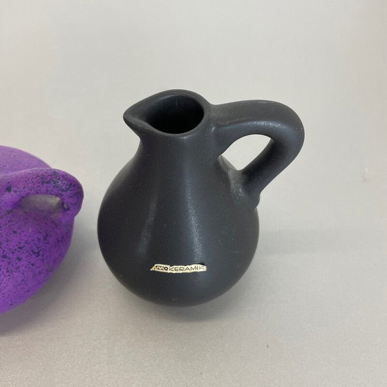 Image 1 of Set of 5 vintage multicolor ceramic pottery vases by Otto Keramik, Germany 1970s