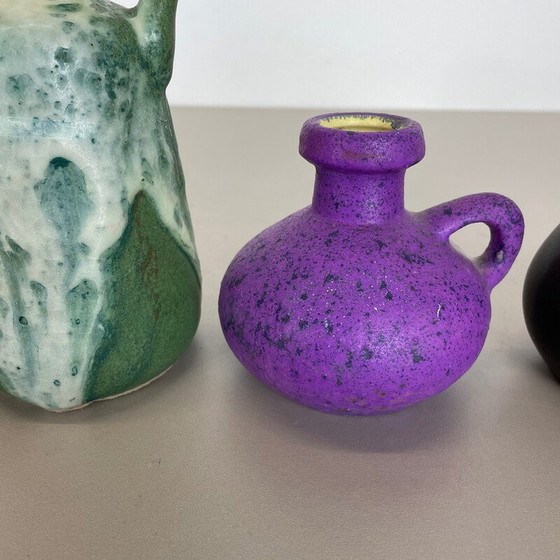 Image 1 of Set of 5 vintage multicolor ceramic pottery vases by Otto Keramik, Germany 1970s