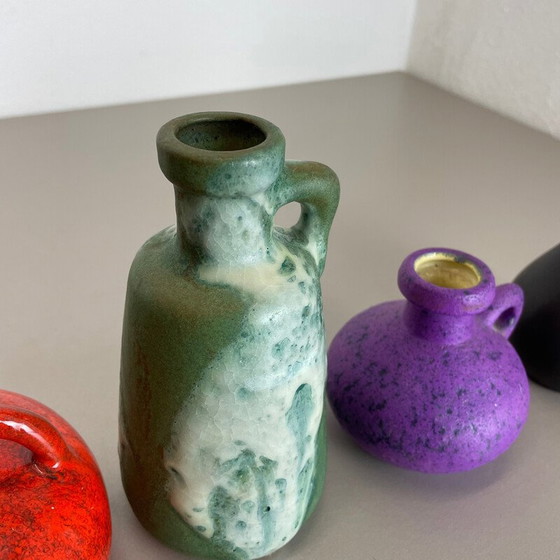 Image 1 of Set of 5 vintage multicolor ceramic pottery vases by Otto Keramik, Germany 1970s