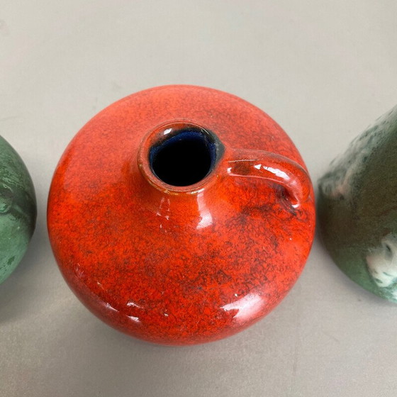Image 1 of Set of 5 vintage multicolor ceramic pottery vases by Otto Keramik, Germany 1970s