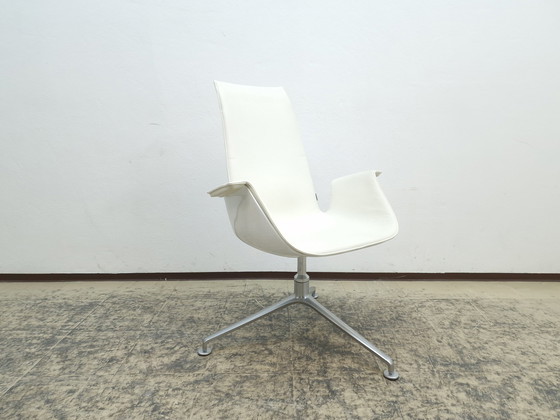 Image 1 of Walter Knoll Fk 6725 Set 8X designer leather armchair swivel chair