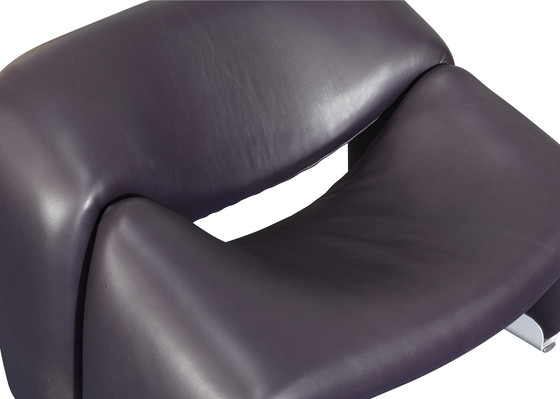 Image 1 of Pierre Paulin F598 Groovy Armchair for ARTIFORT in Purple Leather – Netherlands, 1972