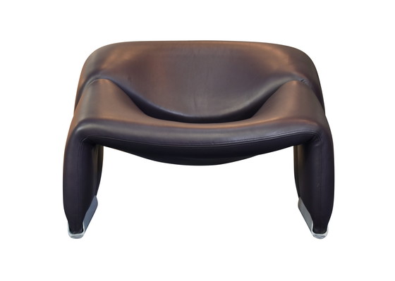 Image 1 of Pierre Paulin F598 Fauteuil Groovy pour ARTIFORT en cuir violet - Pays-Bas, 1972