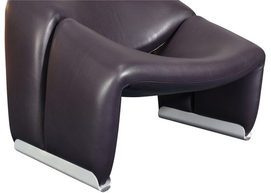 Image 1 of Pierre Paulin F598 Groovy Armchair for ARTIFORT in Purple Leather – Netherlands, 1972