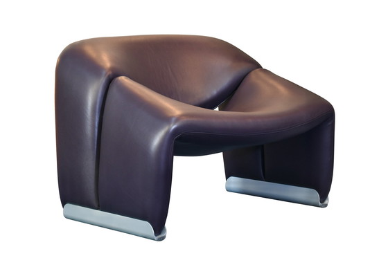 Image 1 of Pierre Paulin F598 Groovy Armchair for ARTIFORT in Purple Leather – Netherlands, 1972