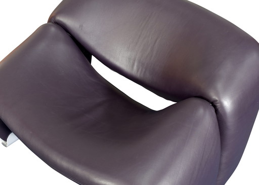 Pierre Paulin F598 Fauteuil Groovy pour ARTIFORT en cuir violet - Pays-Bas, 1972