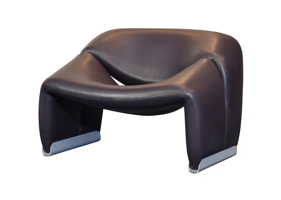 Image 1 of Pierre Paulin F598 Groovy Armchair for ARTIFORT in Purple Leather – Netherlands, 1972