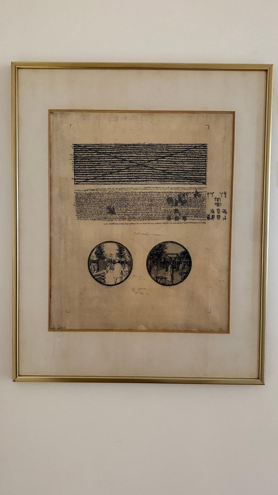 Image 1 of Etching Aad Van Houwelingen - Notes On Two Circles