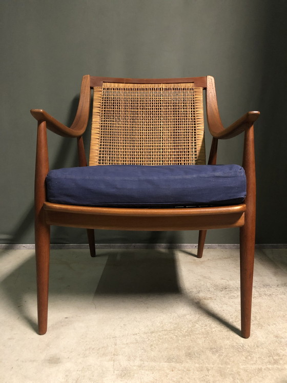 Image 1 of Peter hvidt & orla molgaard nielsen model 147 teak & rattan chair