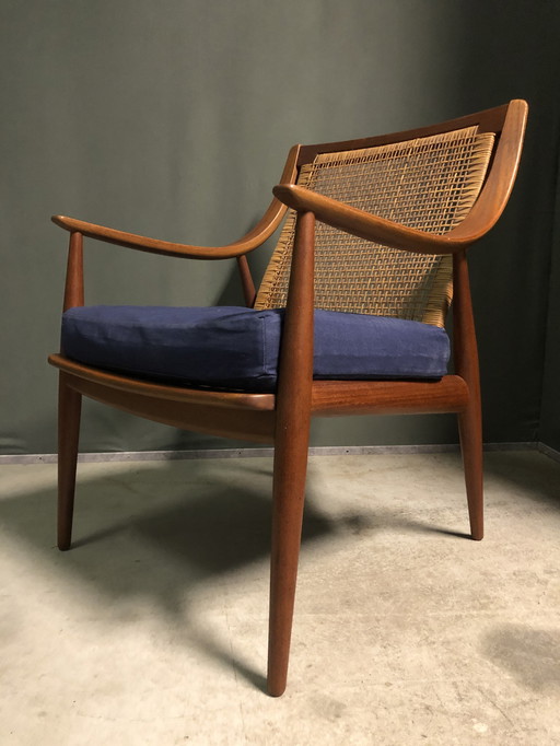 Peter hvidt & orla molgaard nielsen model 147 teak & rattan chair