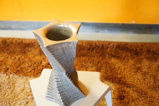 Image 1 of Vase de sol sculptural vintage en aluminium massif, Allemagne, années 1960