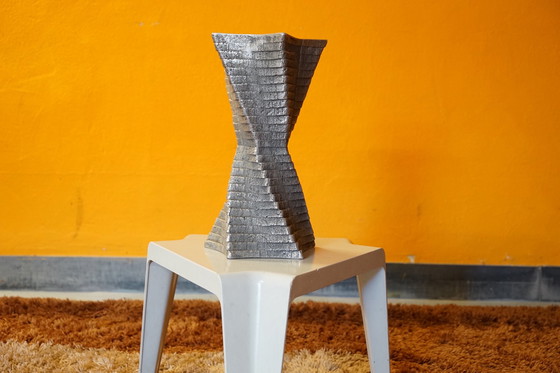 Image 1 of Vase de sol sculptural vintage en aluminium massif, Allemagne, années 1960