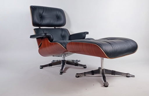 Vitra Eames Lounge Chair + Ottoman Santos Palisander Nero Premium Leahter