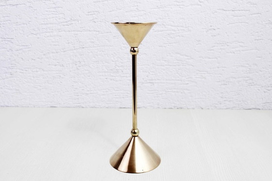 Image 1 of Scandinavian brass condlestick 1970