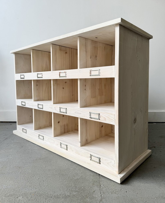 Image 1 of Wooden Shoe Storage Cubby Holes Unit