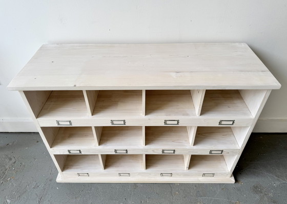 Image 1 of Wooden Shoe Storage Cubby Holes Unit