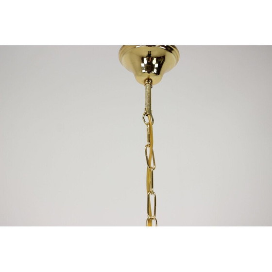 Image 1 of Vintage brass and glass pendant lamp by Kamenický Šenov, Czechoslovakia 1970