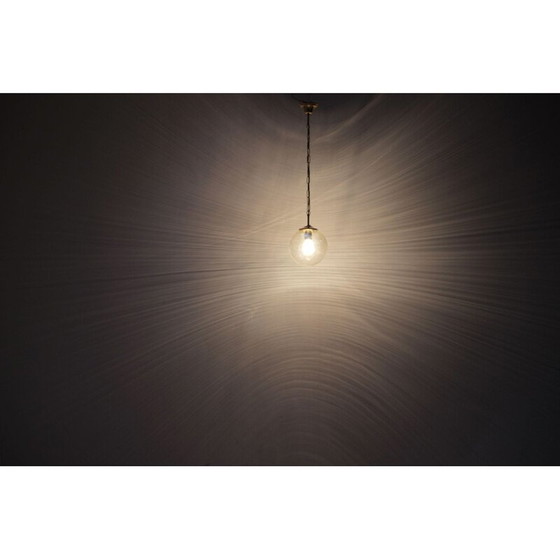 Image 1 of Vintage brass and glass pendant lamp by Kamenický Šenov, Czechoslovakia 1970