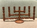 Vintage wooden candlestick with seven arms