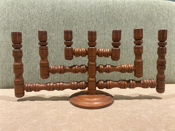 Image 1 of Candeliere vintage in legno con sette braccia