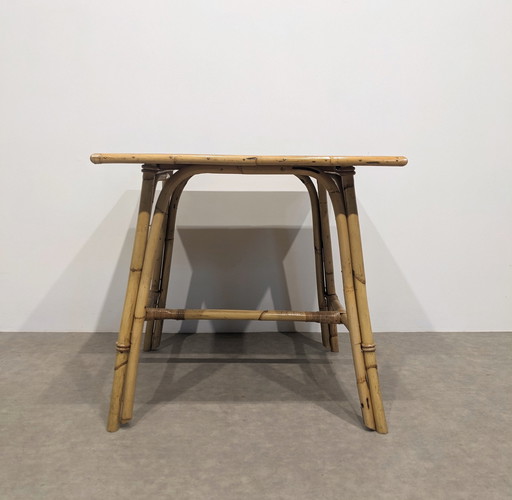 Square Vintage Bamboo Table