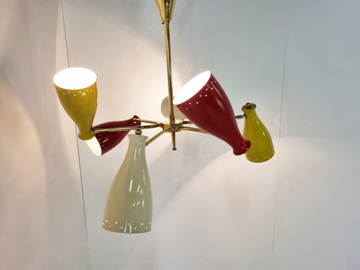 Mid century coloured chandelier, 1950s