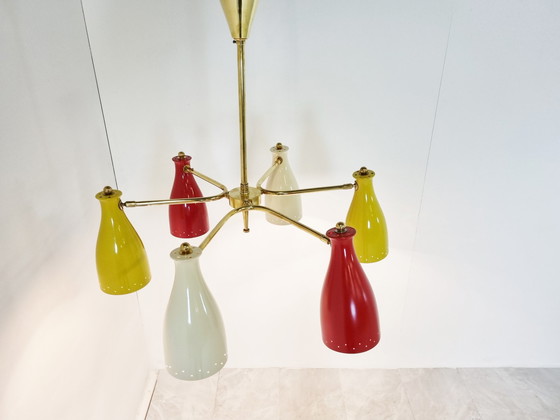 Image 1 of Mid century coloured chandelier, 1950s